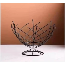 Фруктовница, металл, черная, 26x26x16 см