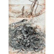 Qrafika Art by Ulviya Kakhramanova Tərk edilmiş sahil UK0043, kağız, qələm, 30х40 sm
