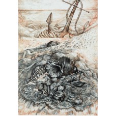 Qrafika Art by Ulviya Kakhramanova Tərk edilmiş sahil UK0043, kağız, qələm, 30х40 sm