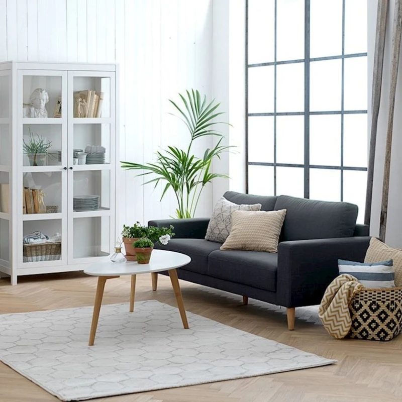 Журнальный стол JYSK Lejre, 60x120x45 см, МДФ/массив дуба, белый/коричневый Журнальный стол JYSK Lejre, 60x120x45 см, МДФ/массив дуба, белый/коричневый