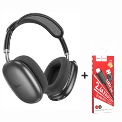 Беспроводные наушники Hoco W55 Black + подарок Hoco X88 кабель Usb-Lightning