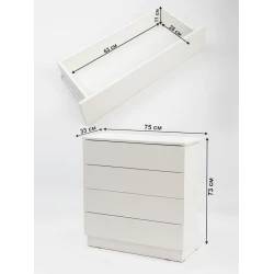 Тумба Letta, ЛДСП, белая, 73х33х75 см (3563_KomodWhite)