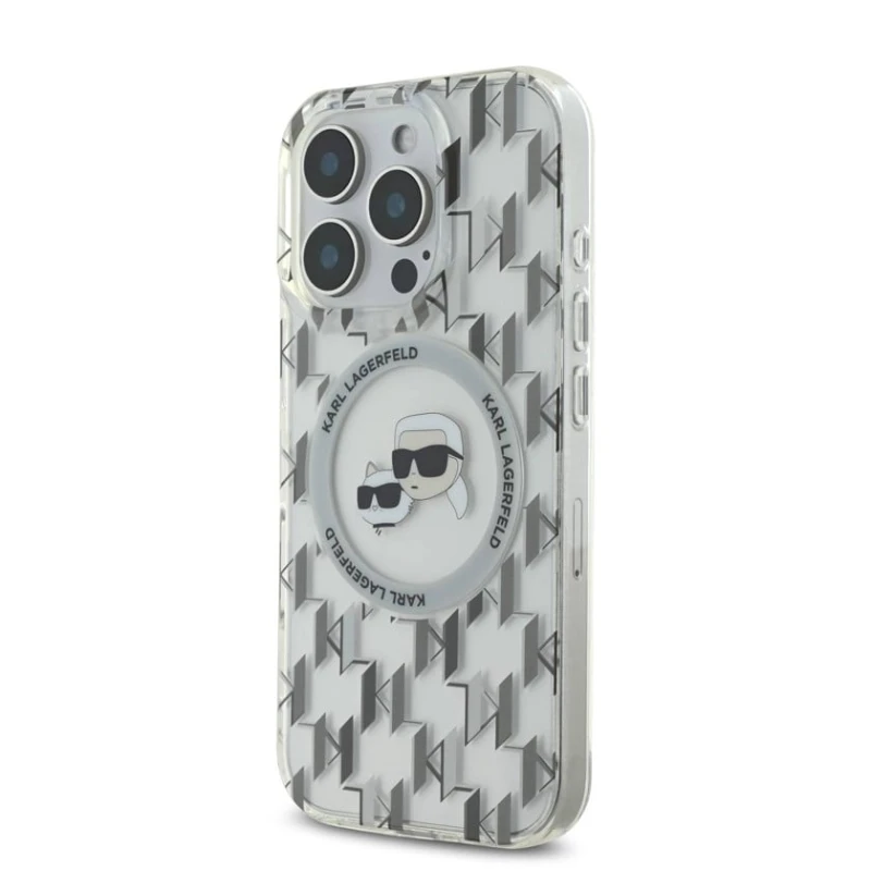 Чехол Karl Lagerfeld Magsafe IML Hard with Karl & Choupette Heads для Apple iPhone 16 Pro Max, Transparent Чехол Karl Lagerfeld Magsafe IML Hard with Karl & Choupette Heads для Apple iPhone 16 Pro Max, Transparent