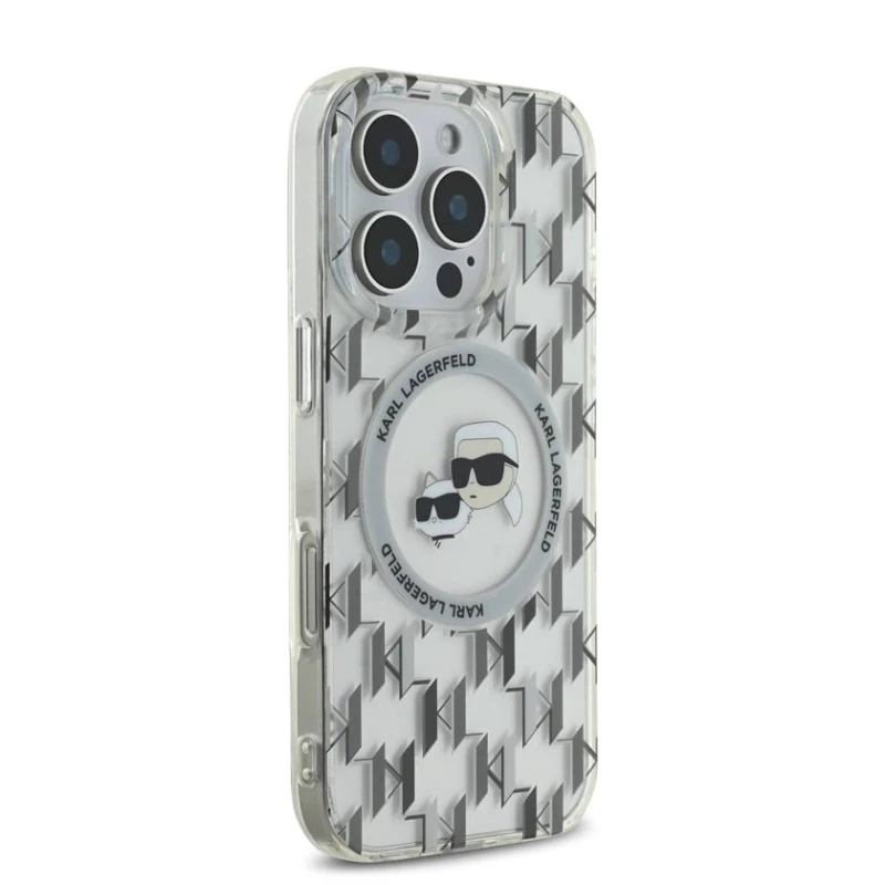 Чехол Karl Lagerfeld Magsafe IML Hard with Karl & Choupette Heads для Apple iPhone 16 Pro Max, Transparent Чехол Karl Lagerfeld Magsafe IML Hard with Karl & Choupette Heads для Apple iPhone 16 Pro Max, Transparent