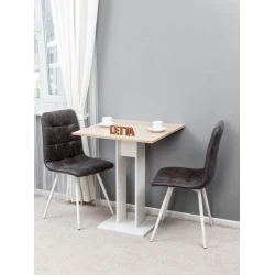 Обеденный стол Letta, белый, ЛДСП, 78x65x65 см Обеденный стол Letta, белый, ЛДСП, 78x65x65 см