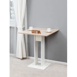 Обеденный стол Letta, белый, ЛДСП, 78x65x65 см Обеденный стол Letta, белый, ЛДСП, 78x65x65 см