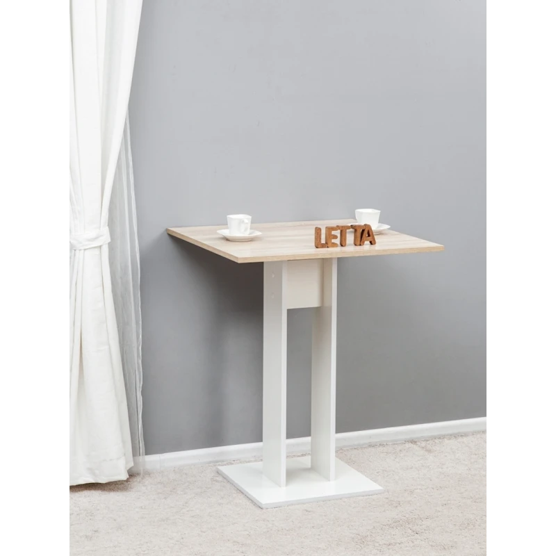 Обеденный стол Letta, белый, ЛДСП, 78x65x65 см Обеденный стол Letta, белый, ЛДСП, 78x65x65 см