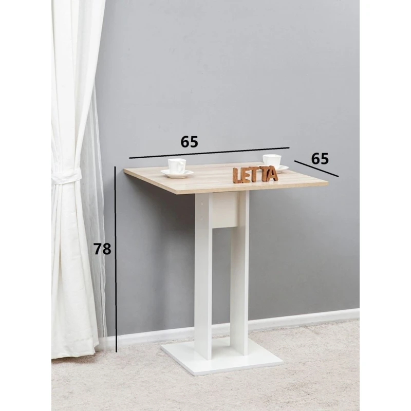 Обеденный стол Letta, белый, ЛДСП, 78x65x65 см Обеденный стол Letta, белый, ЛДСП, 78x65x65 см