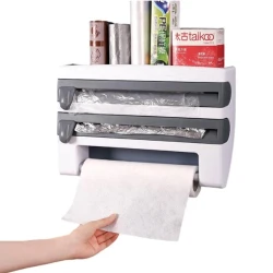 Диспенсер для бумажных полотенец, фольги и пленки B07W1WQ96M, 39x10x24 см, ABS пластик, белый Диспенсер для бумажных полотенец, фольги и пленки B07W1WQ96M, 39x10x24 см, ABS пластик, белый