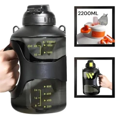 Спортивная бутылка Gymnic 1229085, черный, пластик, 2200 мл Спортивная бутылка Gymnic 1229085, черный, пластик, 2200 мл