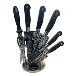 Mətbəx bıçaqları dəsti 2607, metal, qara, 8 parça