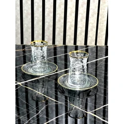 Набор стаканов армуду и блюдец D110006, 6 шт Набор стаканов армуду и блюдец D110006, 6 шт