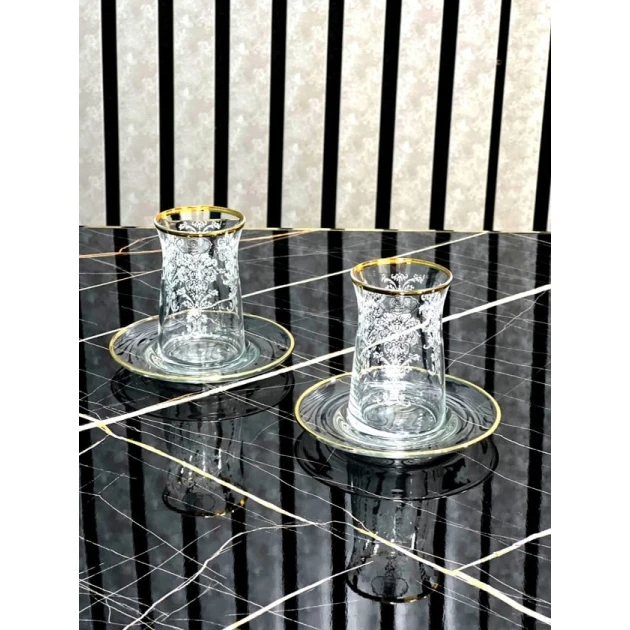 Набор стаканов армуду и блюдец D110006, 6 шт