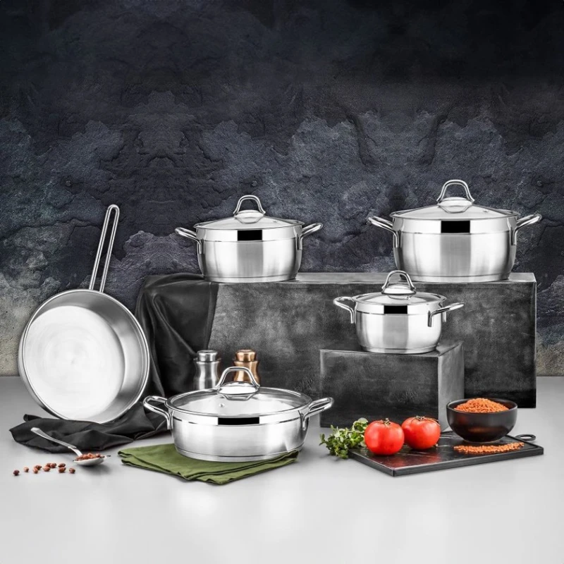 Qab-qacaq dəsti Ozlife FS-139, gümüşü, 5 parça Qab-qacaq dəsti Ozlife FS-139, gümüşü, 5 parça