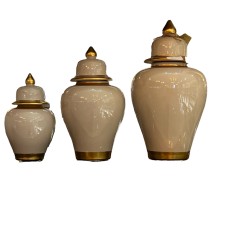 Dekorativ banka dəsti Bianco CO28, 3 əd, keramika, bej, 24x13 sm, 31x17 sm, 39x21 sm