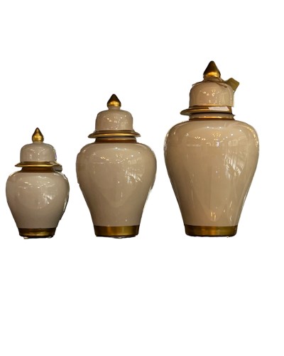 Dekorativ banka dəsti Bianco CO28, 3 əd, keramika, bej, 24x13 sm, 31x17 sm, 39x21 sm