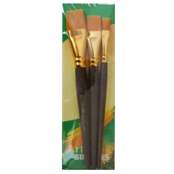 Fırça dəsti Kolos 7064, №1, 3/4, 1/2, yastı, sintetika, 3 ədəd