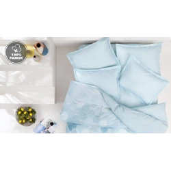 Комплект постельного белья Yataş Kenny, односпальный, пододеяльник 160x220 см, простыня 180x240 см, наволочка 50х70 см, хлопок, Mavi