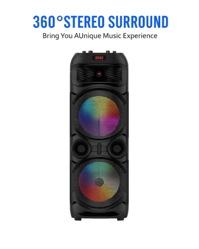 ZQS2801 2x8 dinamik, TWS, mikrofon və RGB işıqlandırma ilə Karaoke dinamiki Novatech_zqs2801