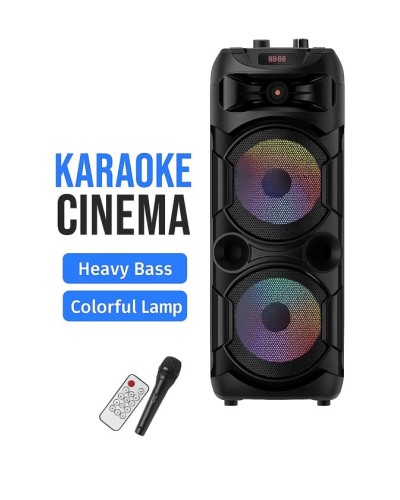 ZQS2801 2x8 dinamik, TWS, mikrofon və RGB işıqlandırma ilə Karaoke dinamiki Novatech_zqs2801