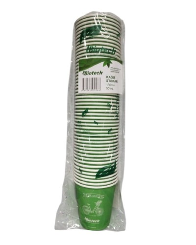 Birdəfəlik kağız stəkan dəsti Biotech, 180 ml, 50 əd