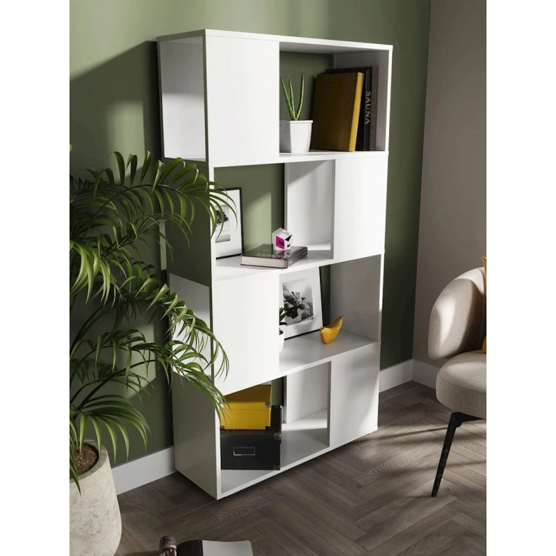 Стеллаж 3563_StellajloftWhite, 142х75х25.6 см, ЛДСП, белый