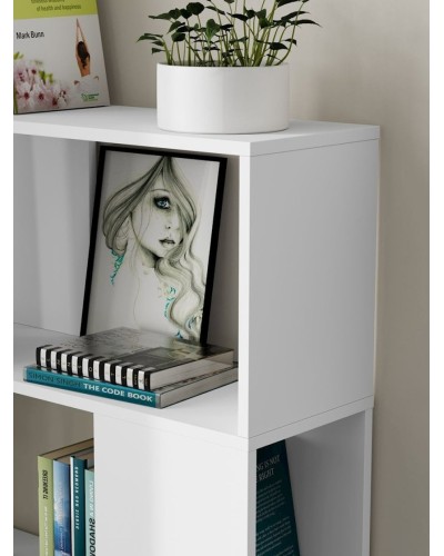 Stellaj 3563_StellajloftWhite, 142х75х25.6 sm, LDSP, ağ