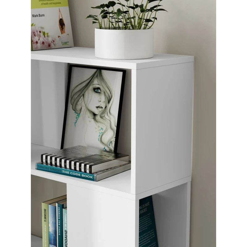 Стеллаж 3563_StellajloftWhite, 142х75х25.6 см, ЛДСП, белый