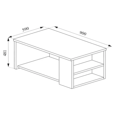 Jurnal masası M1, qəhvəyi/boz, 90х48х59 sm