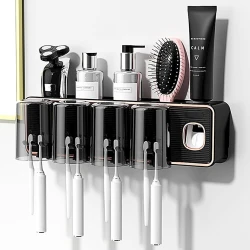 Держатель для зубных щеток HS34 пластик, черный, 36х10х6 см Держатель для зубных щеток HS34 пластик, черный, 36х10х6 см