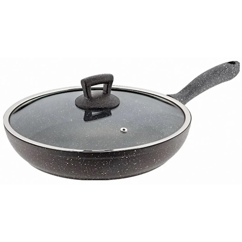 Tava Hascevher Stoneco Grey, 26 sm, qapaqlı, yapışmayan örtük ilə, Boz Tava Hascevher Stoneco Grey, 26 sm, qapaqlı, yapışmayan örtük ilə, Boz