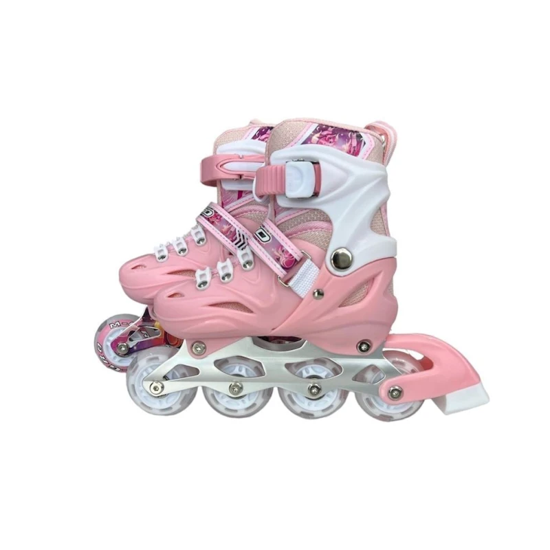 Роликовые коньки LZK603M, размер 34-37, розовый