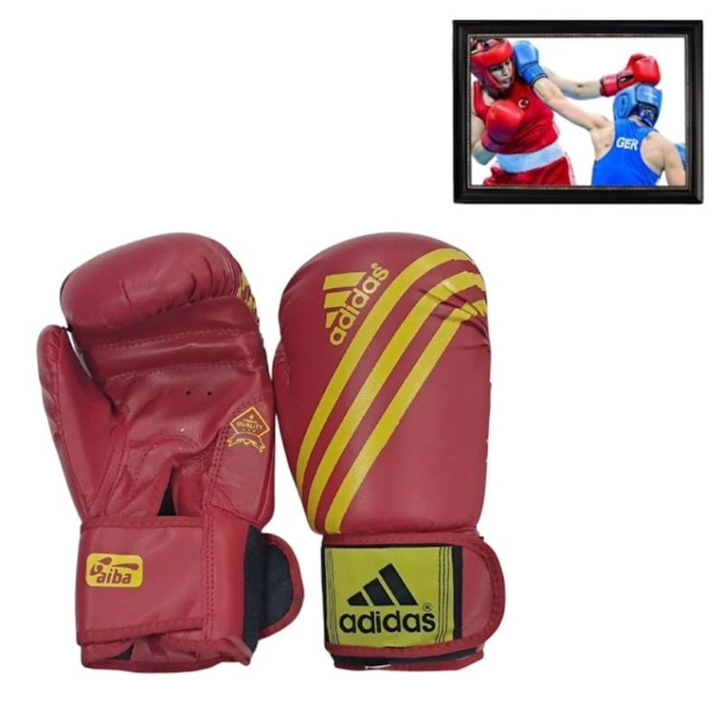 Боксерские перчатки, полиуретан, красный, размер 8