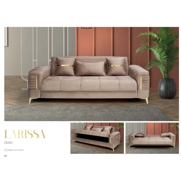 Диван Stil Mebel Larissa, 235x82x80 см, бежевый Диван Stil Mebel Larissa, 235x82x80 см, бежевый