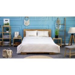 Örtük və yastıq üzü dəsti Pima Cotton SHA-00001239, 230x250 sm, velür, ağ