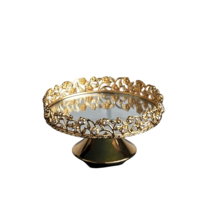 Конфетница Qab_1004, золотистая, 15 см