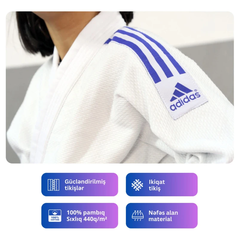 Кимоно для занятий дзюдо Adidas 20010002, рост 170 см Кимоно для занятий дзюдо Adidas 20010002, рост 170 см