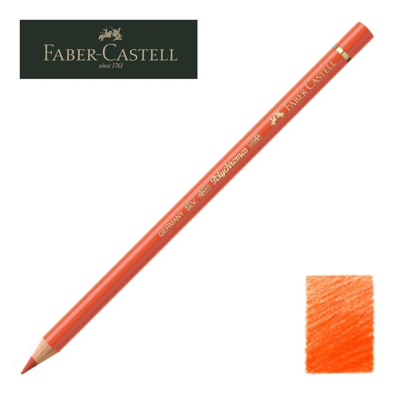 Цветной карандаш Faber-Castell Polychromos, цвет 115, темно-кадмиевый оранжевый