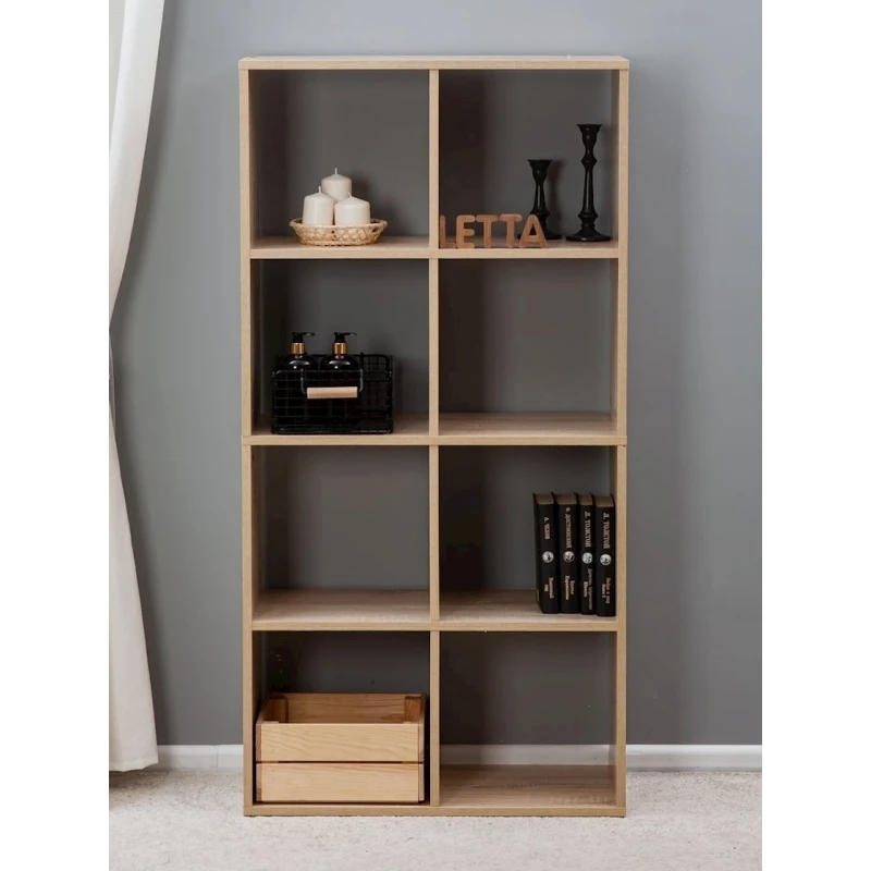 Стеллаж Letta, бежевый, ЛДСП, 140x71x28 см Стеллаж Letta, бежевый, ЛДСП, 140x71x28 см