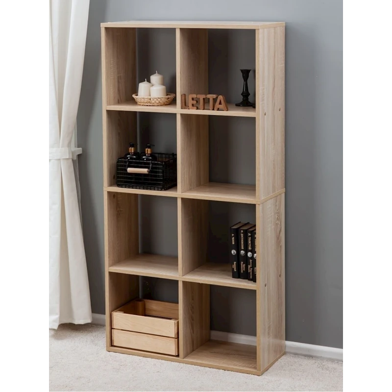 Стеллаж Letta, бежевый, ЛДСП, 140x71x28 см Стеллаж Letta, бежевый, ЛДСП, 140x71x28 см