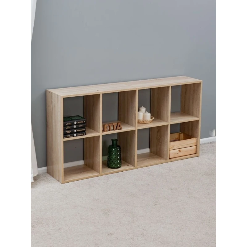 Стеллаж Letta, бежевый, ЛДСП, 140x71x28 см Стеллаж Letta, бежевый, ЛДСП, 140x71x28 см