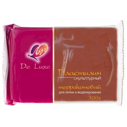 Пластилин скульптурный Луч De Luxe, терракотовый, 300 г