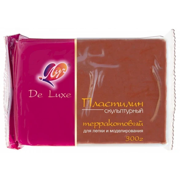 Пластилин скульптурный Луч De Luxe, терракотовый, 300 г Пластилин скульптурный Луч De Luxe, терракотовый, 300 г