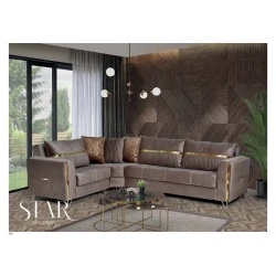 Угловой диван Stil Mebel Star, 300/200x90x80 см, коричневый Угловой диван Stil Mebel Star, 300/200x90x80 см, коричневый