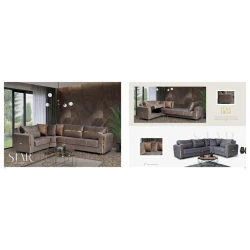 Угловой диван Stil Mebel Star, 300/200x90x80 см, коричневый Угловой диван Stil Mebel Star, 300/200x90x80 см, коричневый