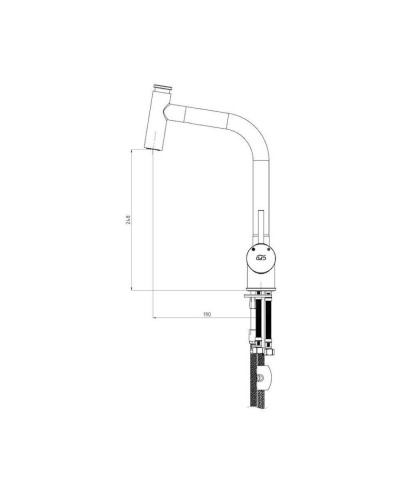 Qarışdırıcı kran çanaq üçün GPD Espina MES71 Chromic