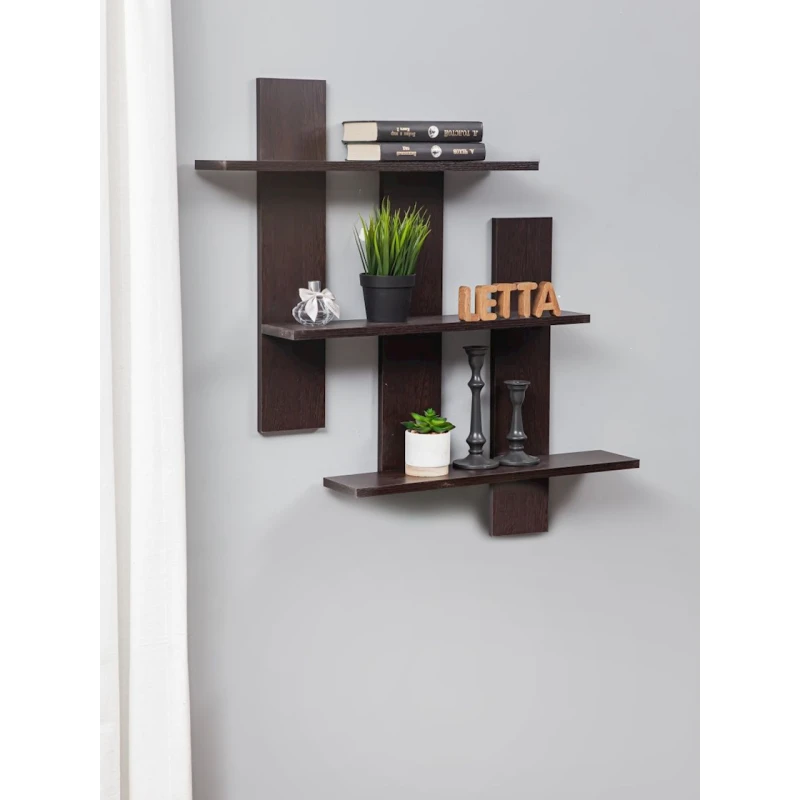 Полка Letta, коричневая, ЛДСП, 84х15х84 см Полка Letta, коричневая, ЛДСП, 84х15х84 см