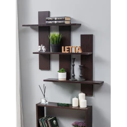 Полка Letta, коричневая, ЛДСП, 84х15х84 см Полка Letta, коричневая, ЛДСП, 84х15х84 см