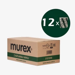 Полотенца бумажные для диспенсера Murex, 12 шт x 200 листов, Z-сложение, белый, 21x21 см