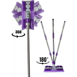 Швабра с платформой, с запасной насадкой, фиолетовая, 12x37x110 см Швабра с платформой, с запасной насадкой, фиолетовая, 12x37x110 см